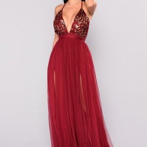 Burgundy maxi dress
